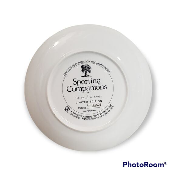 Franklin Mint SPORTING COMPANIONS Labrador Dogs Collector Plate by Nigel Hemming - Picture 3 of 5